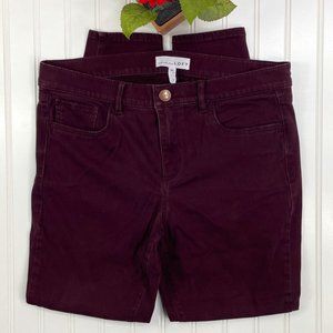 Ann Taylor LOFT Burgundy ankle jean